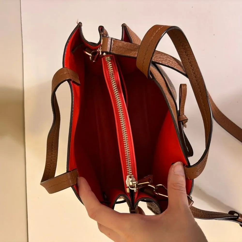 Kate Spade Brown Pebbled Leather Satchel‎ Crossbody Purse